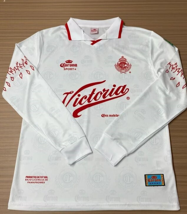 AAA Quality Toluca 96/97 Away White Long Soccer Jersey